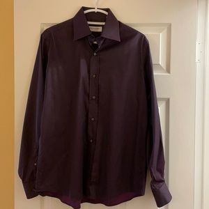 YvesSaintLaurent Men’s Dress Shirt 16/41 Eggplant Sheen